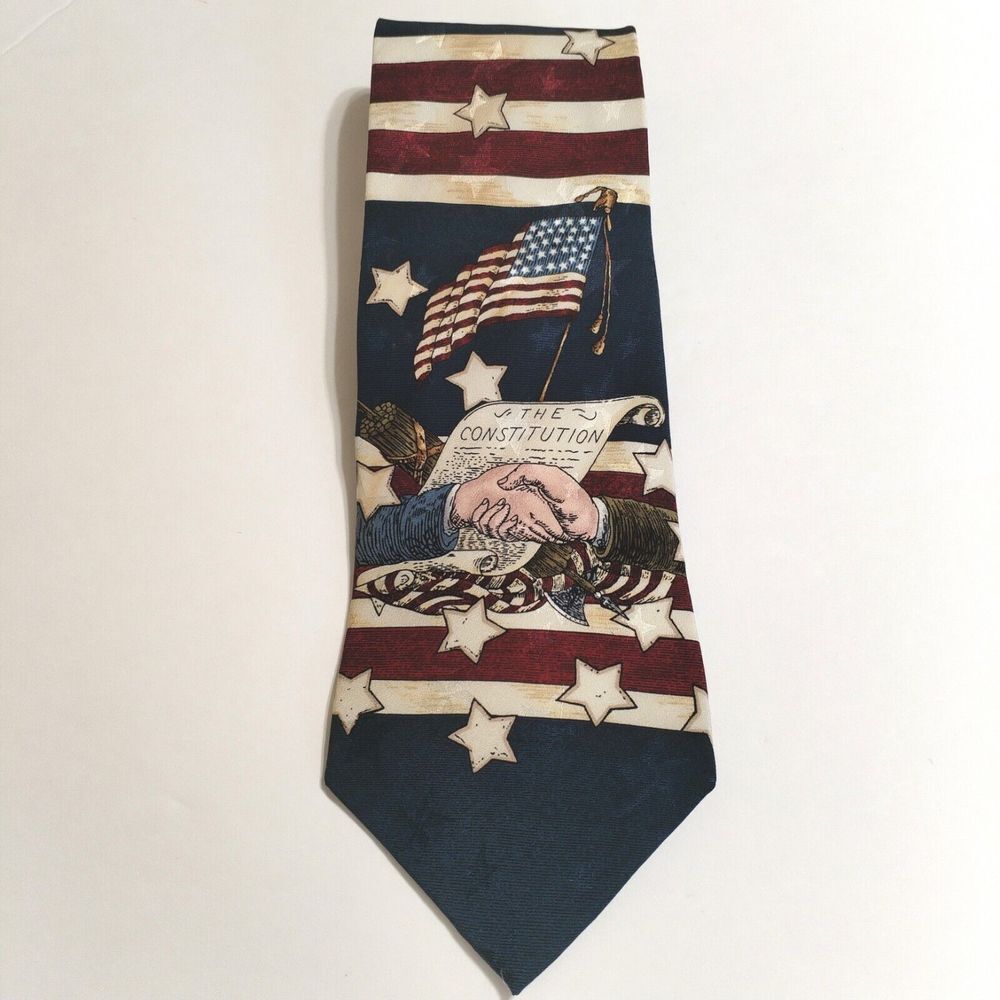 Tango by Max Raab Neck Tie Americana‎ Series 100% Silk The Constitution Flag